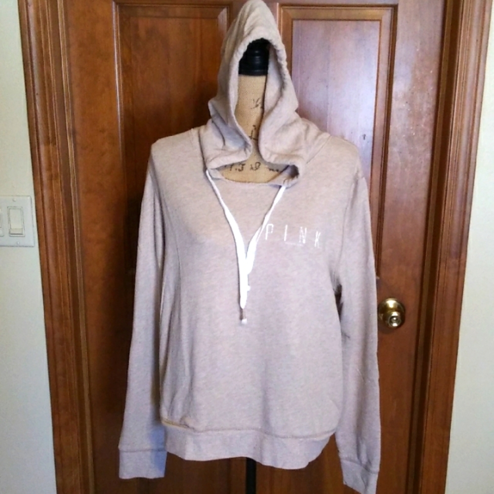 Victoria's Secret PINK oatmeal color French Terry hoodie